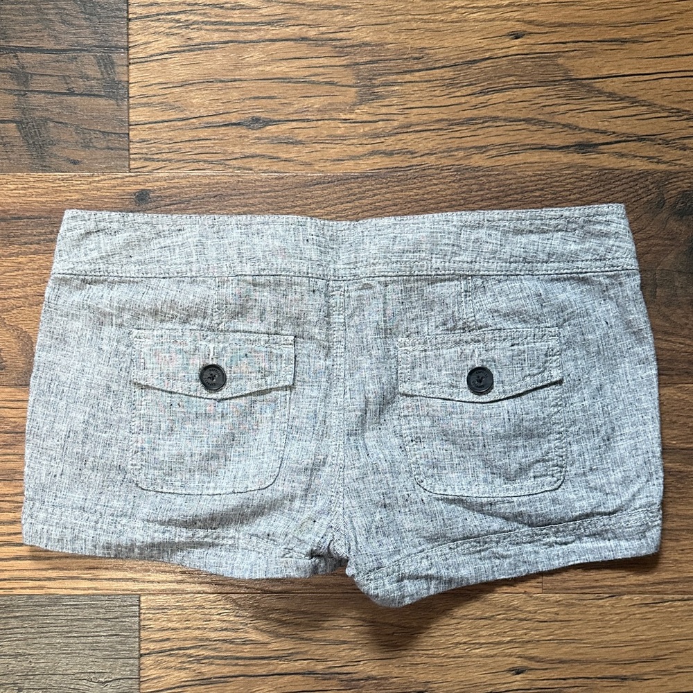 Express Gray Button-Front Shorts - Picture 2 of 3